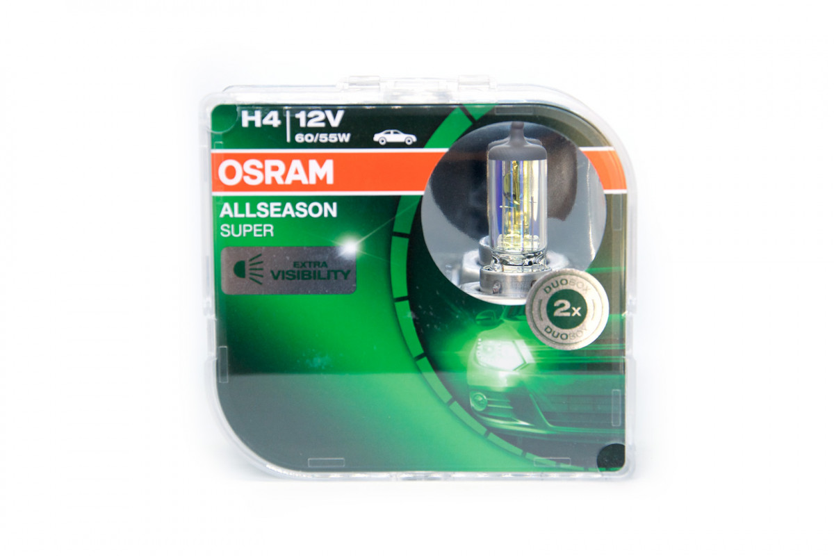Галогеновые лампы OSRAM Allseason +30% H4 60/55W (BOX) Галогеновые лампы OSRAM Allseason +30% H4 60/55W (BOX)