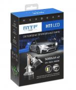 Лампа LED MTF LIGHT MaxBeam, H11/9, 12V, 55W, 5000lm, 6000K кулер (к-т)