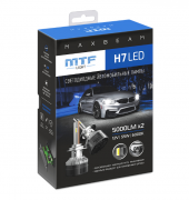Лампа LED MTF LIGHT MaxBeam, H7, 12V, 55W, 5000lm, 6000K кулер (к-т)