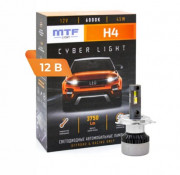 Лампа LED MTF CYBER LIGHT, H4, 12V, 45W, 3750lm, 6000K кулер (к-т)