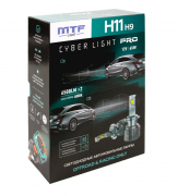 Лампа LED MTF CYBER LIGHT PRO, H11/H9, 12V, 65W, 6500lm, 6000K кулер (к-т)