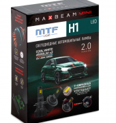 Лампа LED MTF LIGHT MaxBeam Mini, H1, 12V, 45W, 4500lm, 6000K кулер (к-т)