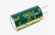 Конденсатор электролитический 25В 6800мкФ (6800uF-25V, -40+105C, 16*30мм)